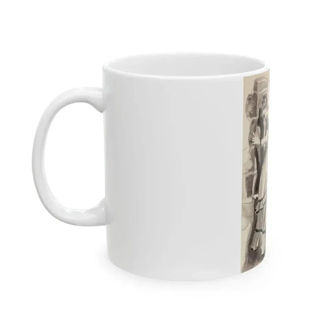 Gentleman Consoling Woman, magazine story illustration, circa 1930s - White Coffee Mug - Go Mug Yourself