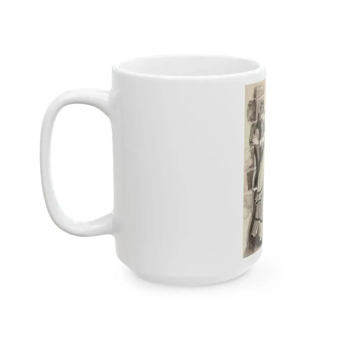 Gentleman Consoling Woman, magazine story illustration, circa 1930s - White Coffee Mug - Go Mug Yourself