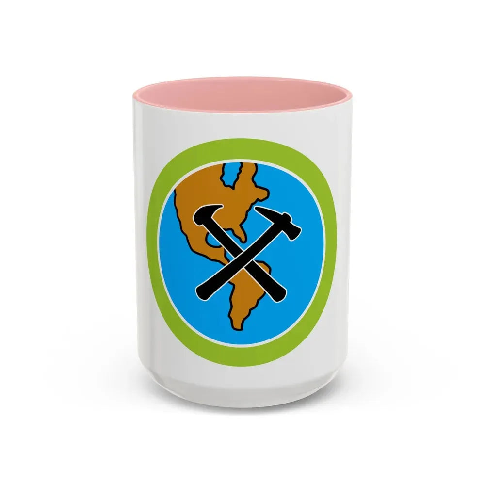 Geology (Boy Scout Merit Badge) Accent Coffee Mug 15oz Pink - Go Mug Yourself