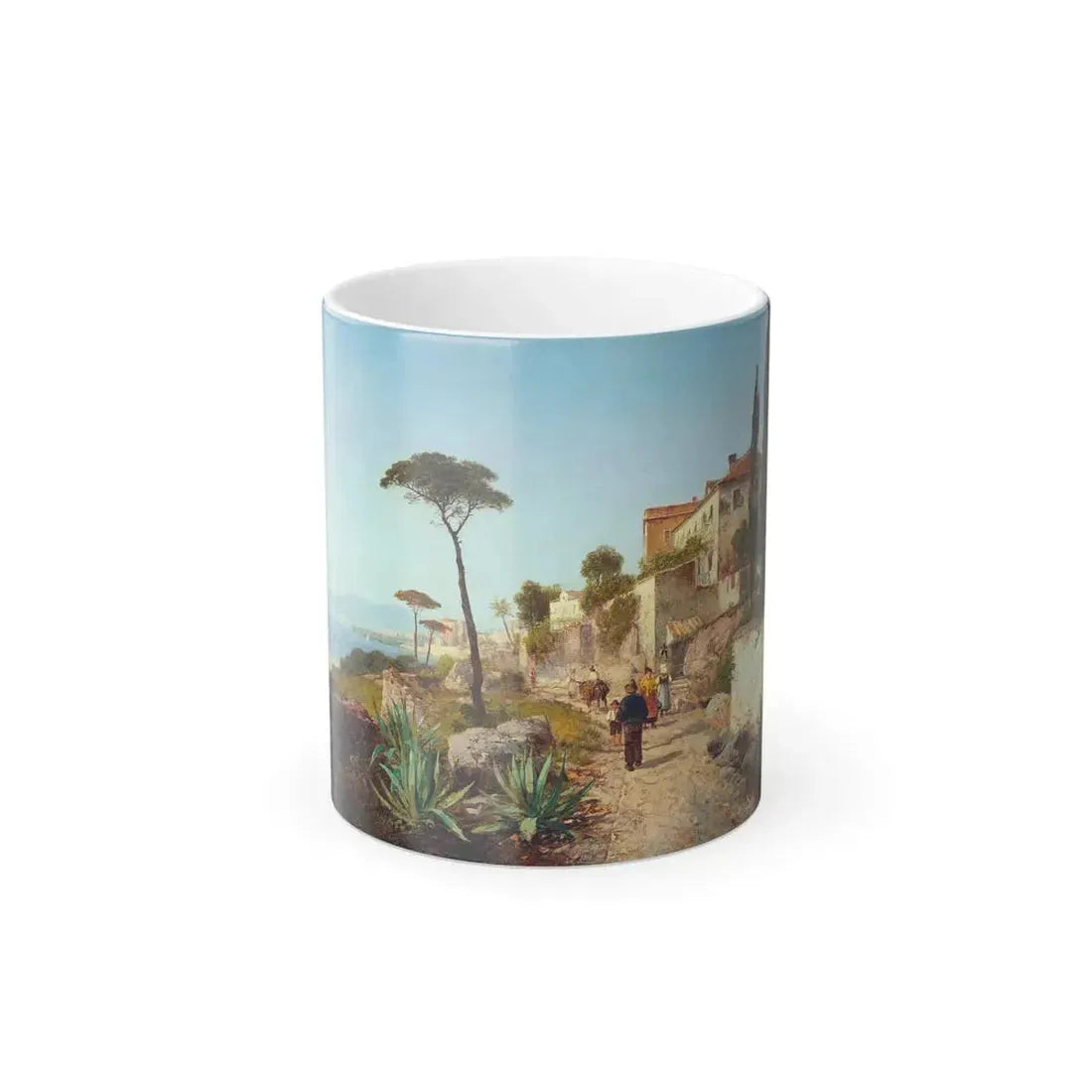 Georg Fischhof (1849-1914) Partie bei Castellamare - oil on canvas - Color Changing Mug 11oz 11oz - Go Mug Yourself