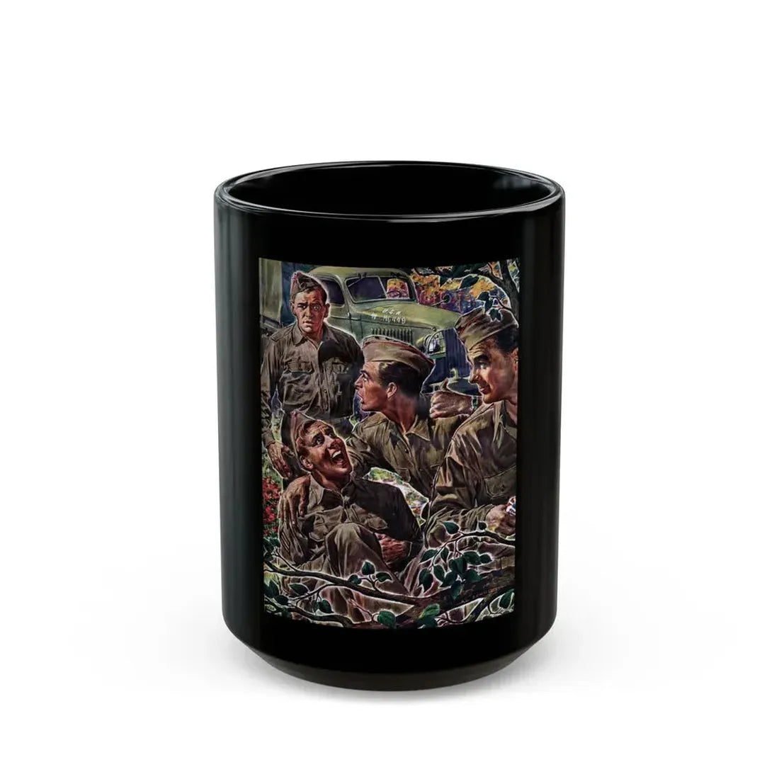 George and the Egg-Shy Pole, Liberty magazine, January 1, 1944 - Black Coffee Mug 15oz - Go Mug Yourself