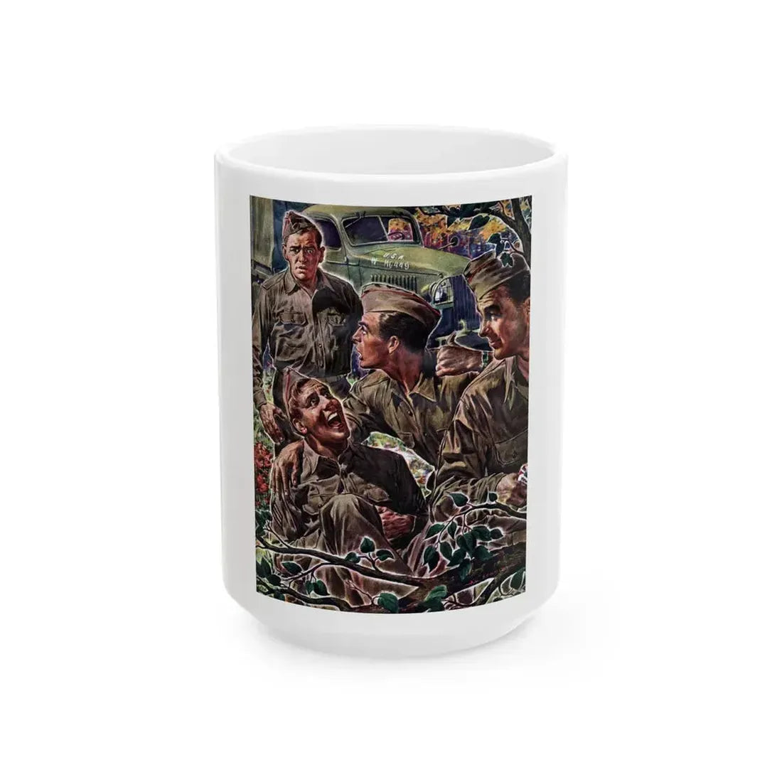 George and the Egg-Shy Pole, Liberty magazine, January 1, 1944 - White Coffee Mug 15oz - Go Mug Yourself