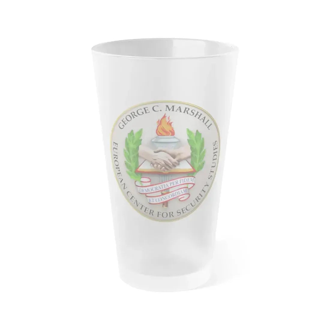 George C Marshall European Center for Security Studies - Frosted Pint Glass 16oz 16oz Frosted - Go Mug Yourself