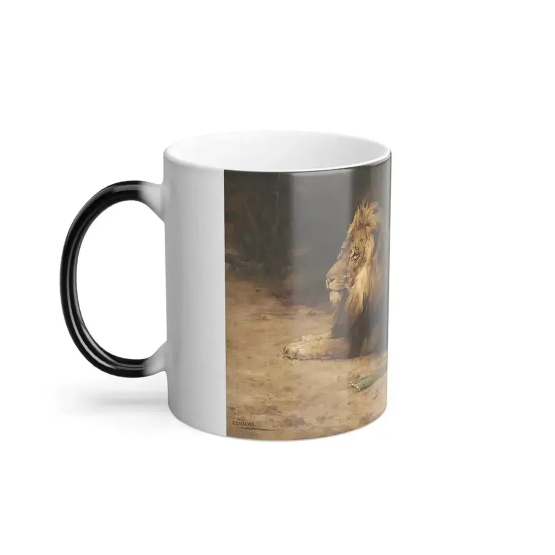George Denholm Armour (1864-1949) Lion and Lioness at Rest - Color Changing Mug 11oz - Go Mug Yourself
