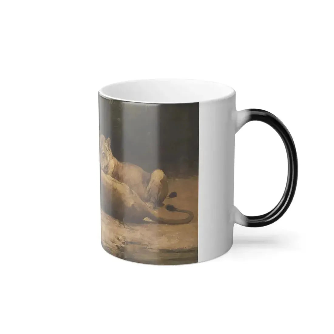 George Denholm Armour (1864-1949) Lion and Lioness at Rest - Color Changing Mug 11oz - Go Mug Yourself