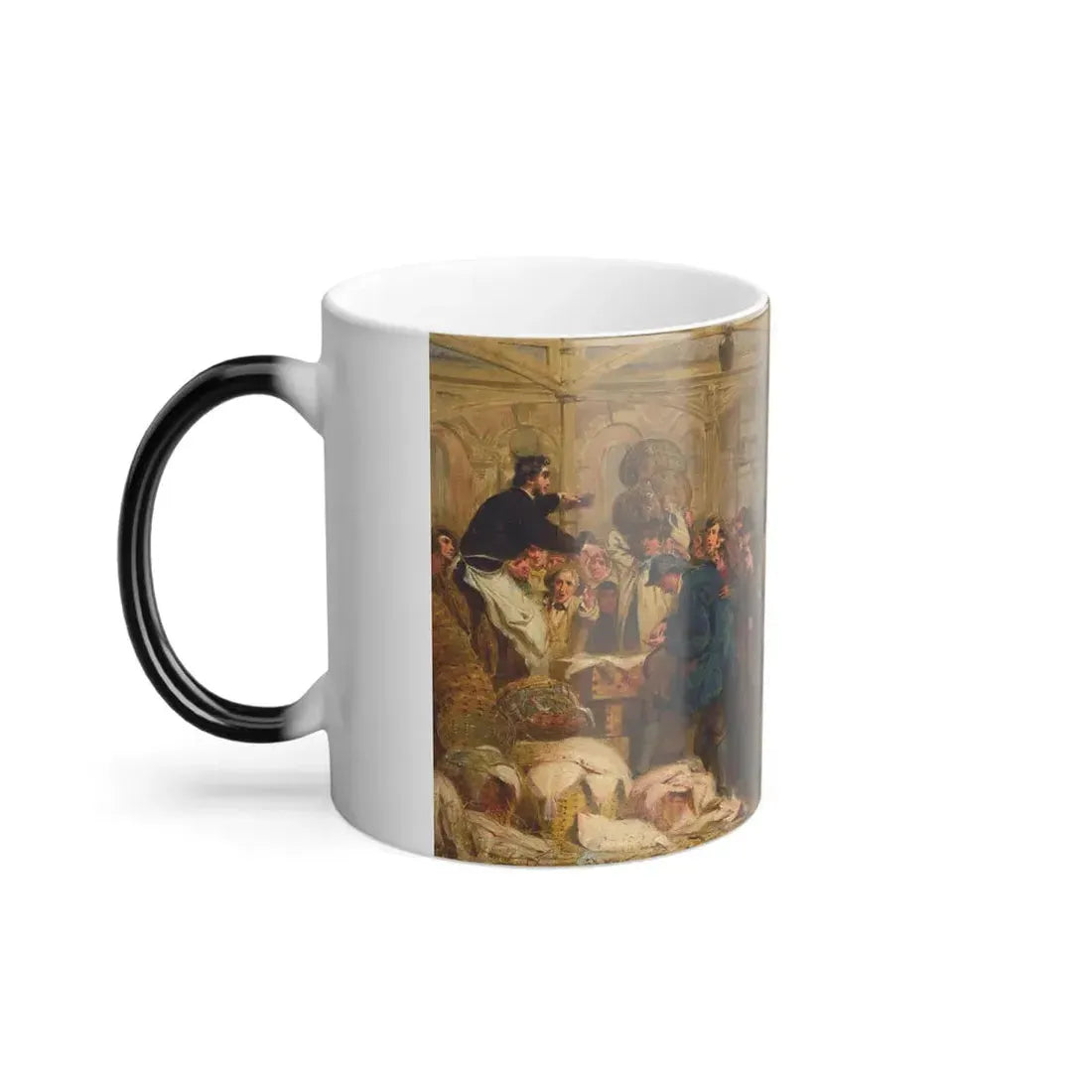 George Elgar Hicks (1824-1914) Billingsgate Fish Market - Oil on Panel 1861 - Color Changing Mug 11oz - Go Mug Yourself