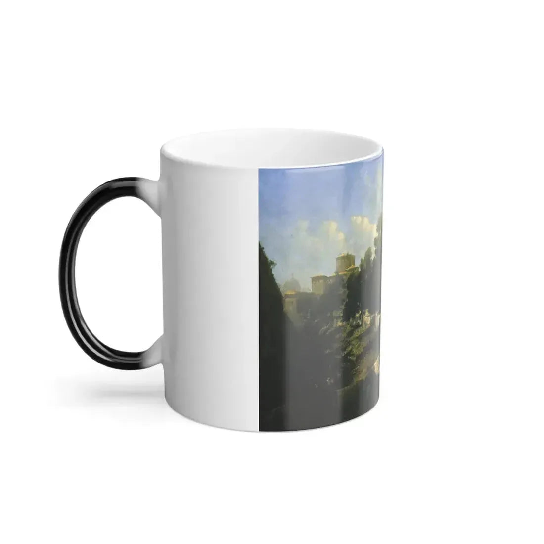 George Loring Brown (1814-1889) Effect near Noon Along the Appian Way - Oil on Canvas 1858 - Color Changing Mug 11oz - Go Mug Yourself