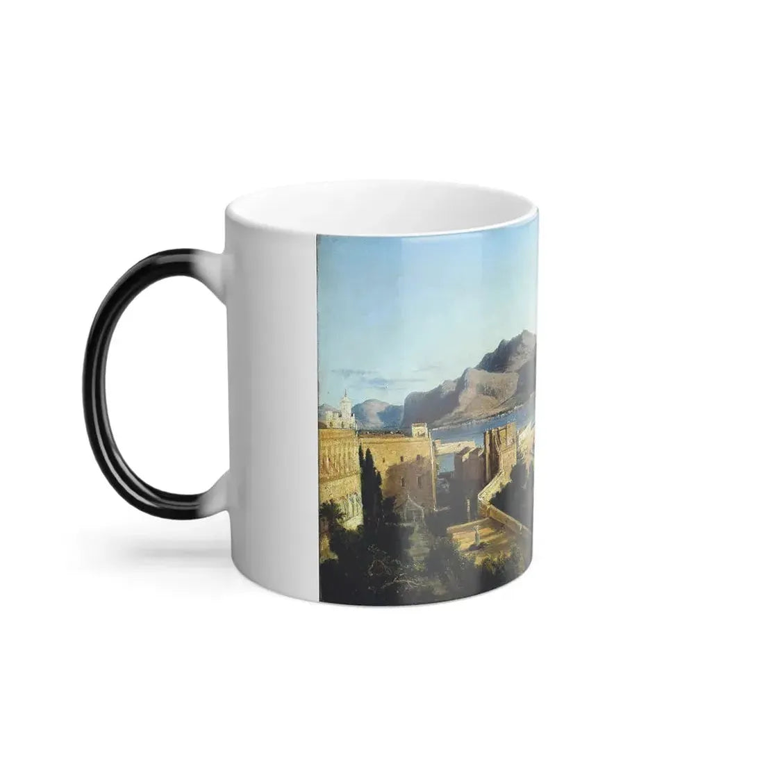 George Loring Brown (1814-1889) Monte Pellegrino at Palermo - oil on canvas 1856 - Color Changing Mug 11oz - Go Mug Yourself