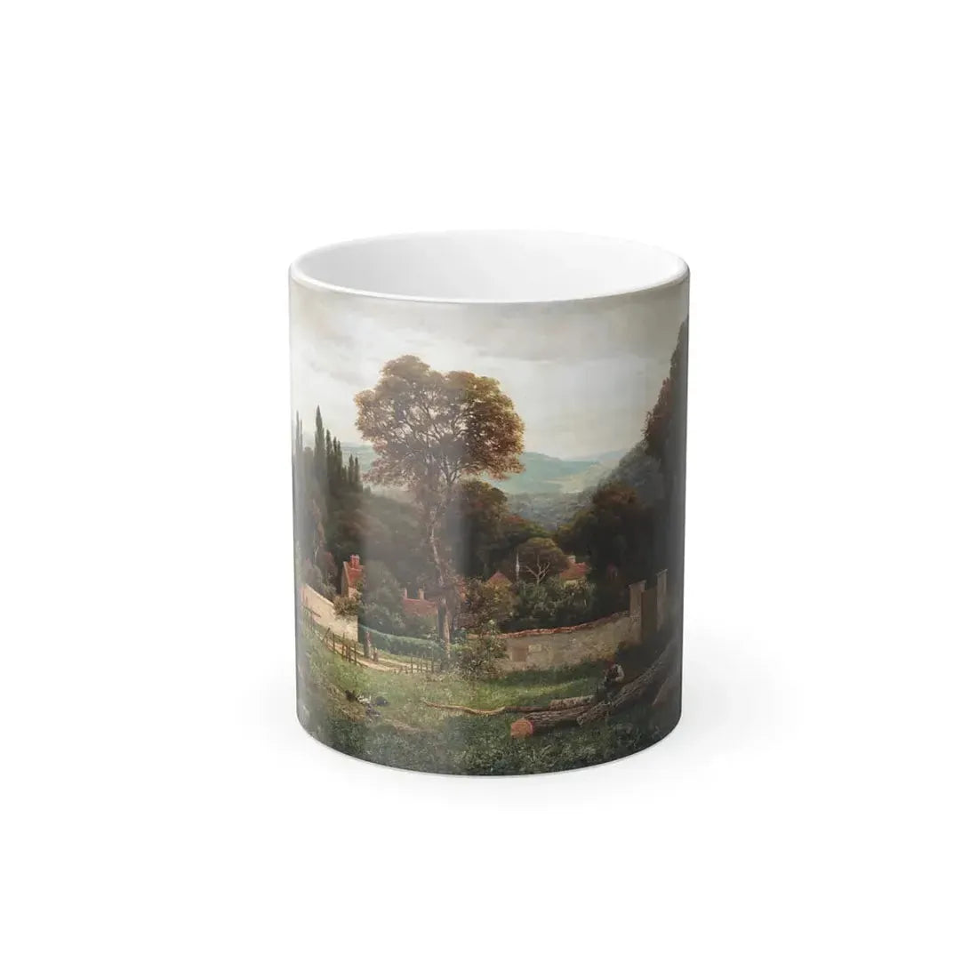 George Vicat Cole (1833-1893) Figures in a summer landscape - Color Changing Mug 11oz 11oz - Go Mug Yourself