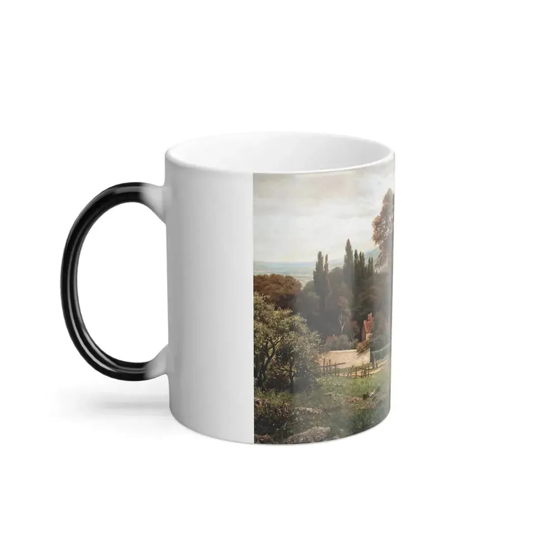 George Vicat Cole (1833-1893) Figures in a summer landscape - Color Changing Mug 11oz - Go Mug Yourself