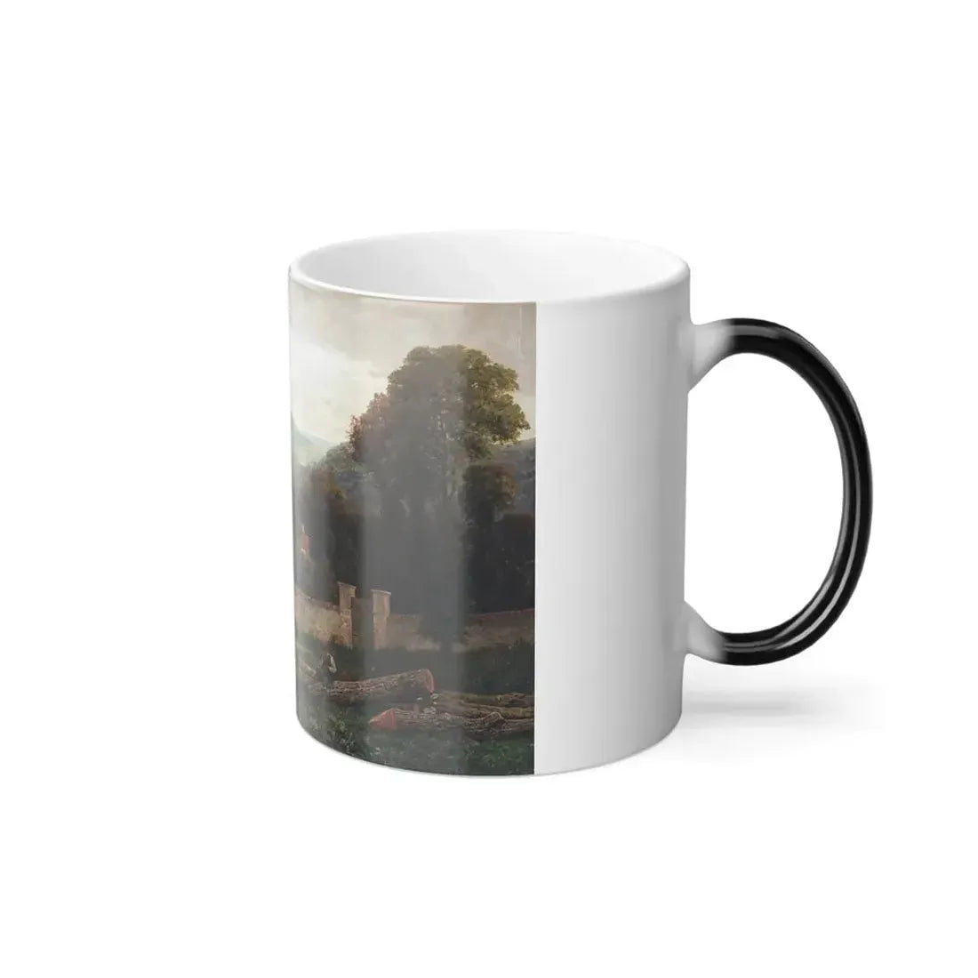 George Vicat Cole (1833-1893) Figures in a summer landscape - Color Changing Mug 11oz - Go Mug Yourself