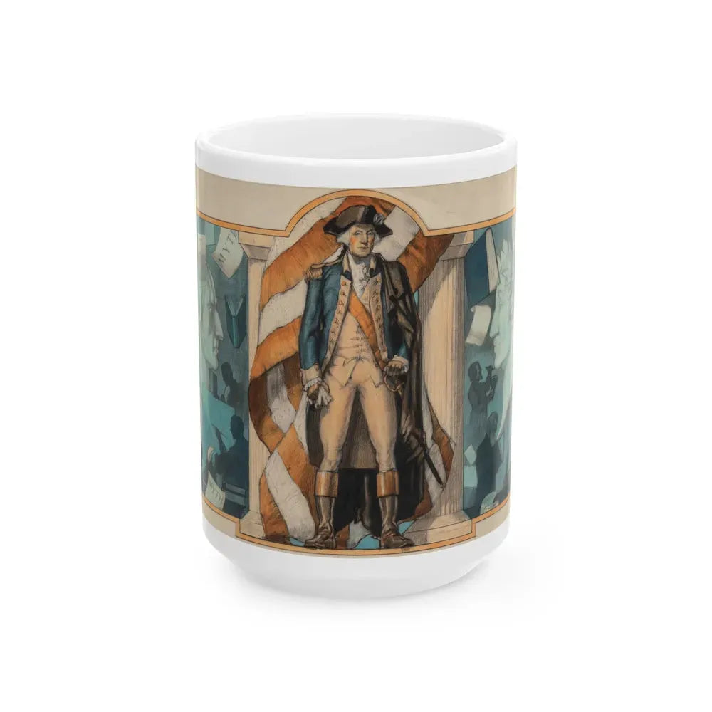 George Washington, probable New York Herald Tribune Magazine cover - White Coffee Mug 15oz - Go Mug Yourself