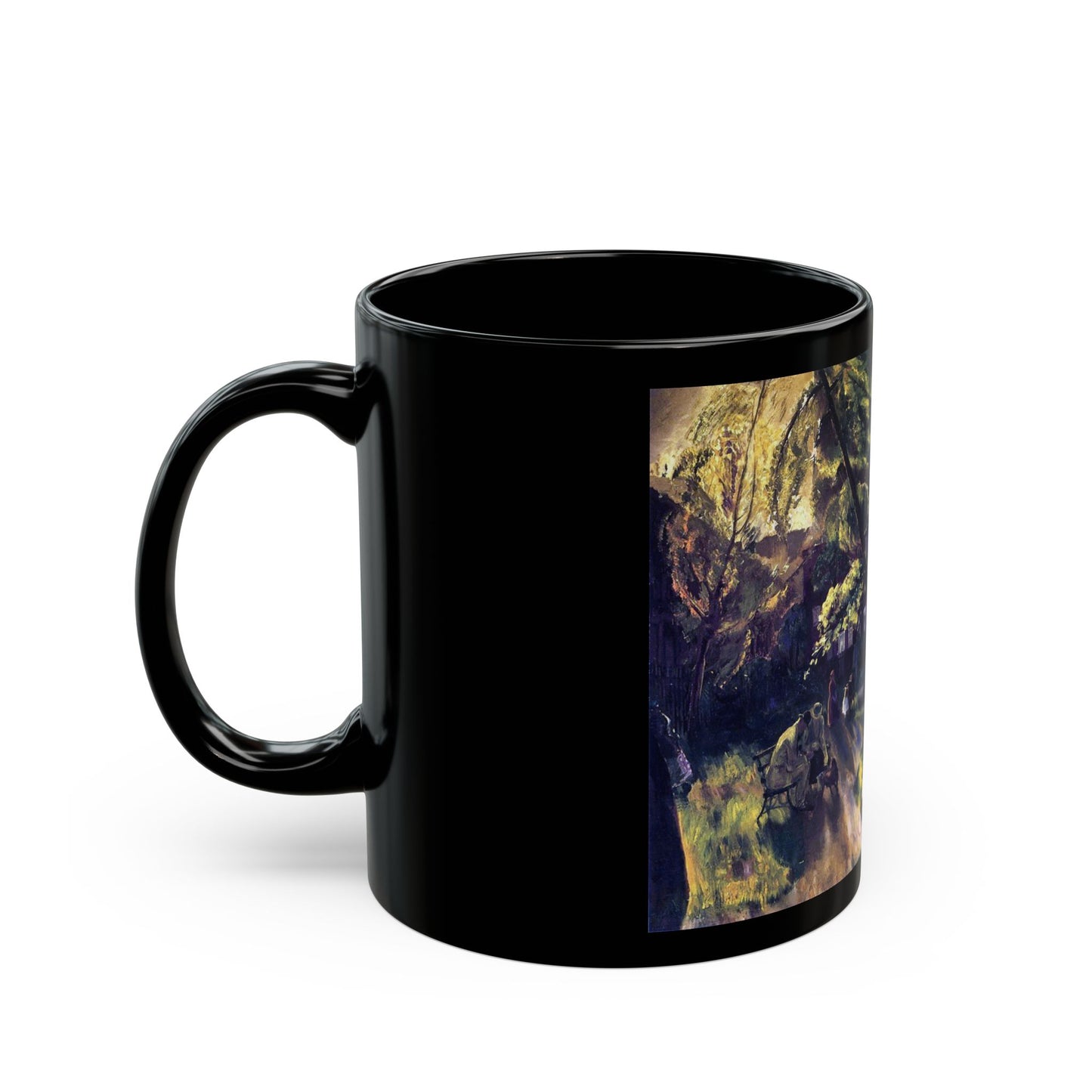 George Wesley Bellows (1882-1925) Gramercy Park - Black Coffee Mug-Go Mug Yourself