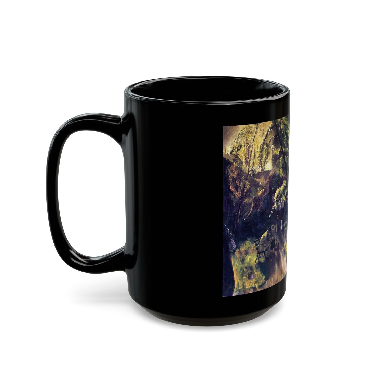 George Wesley Bellows (1882-1925) Gramercy Park - Black Coffee Mug-Go Mug Yourself