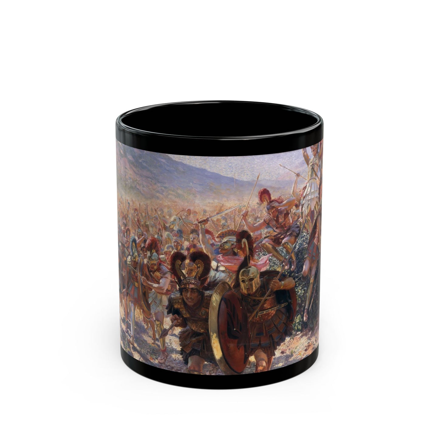 Georges Antoine Rochegrosse (1859-1938) Ancient Warriors - Black Coffee Mug-11oz-Go Mug Yourself