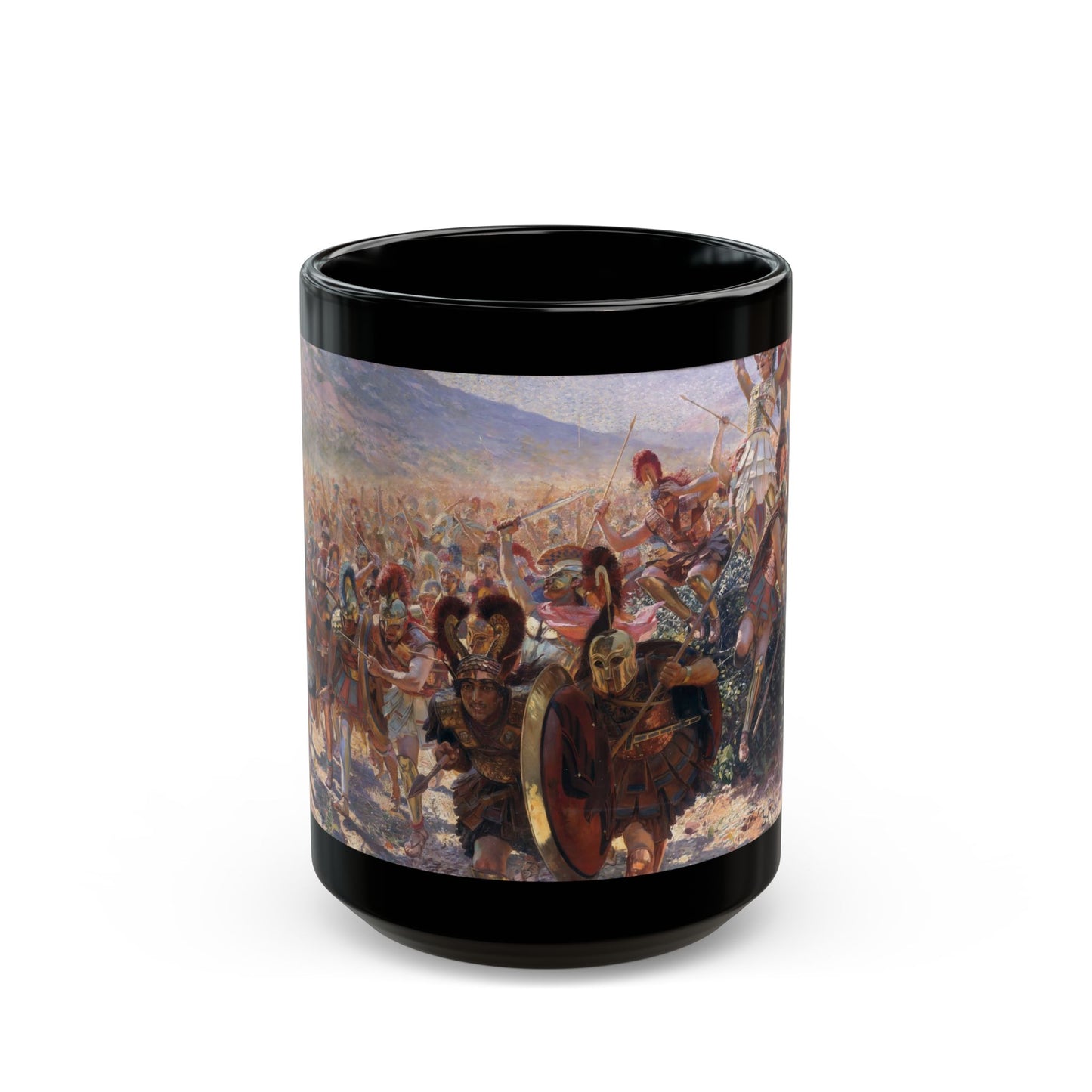 Georges Antoine Rochegrosse (1859-1938) Ancient Warriors - Black Coffee Mug-15oz-Go Mug Yourself