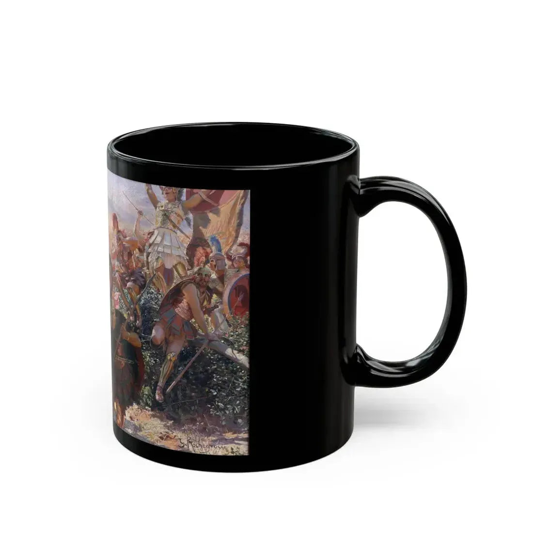 Georges Antoine Rochegrosse (1859-1938) Ancient Warriors - Black Coffee Mug - Go Mug Yourself
