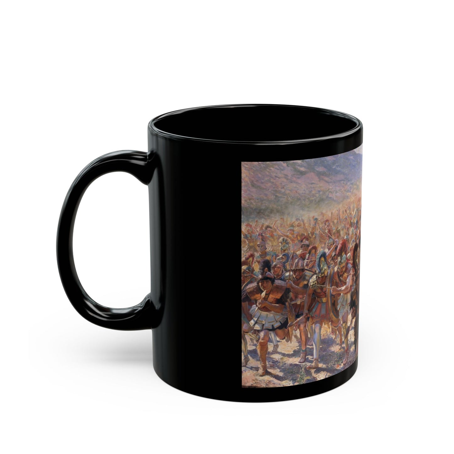 Georges Antoine Rochegrosse (1859-1938) Ancient Warriors - Black Coffee Mug-Go Mug Yourself