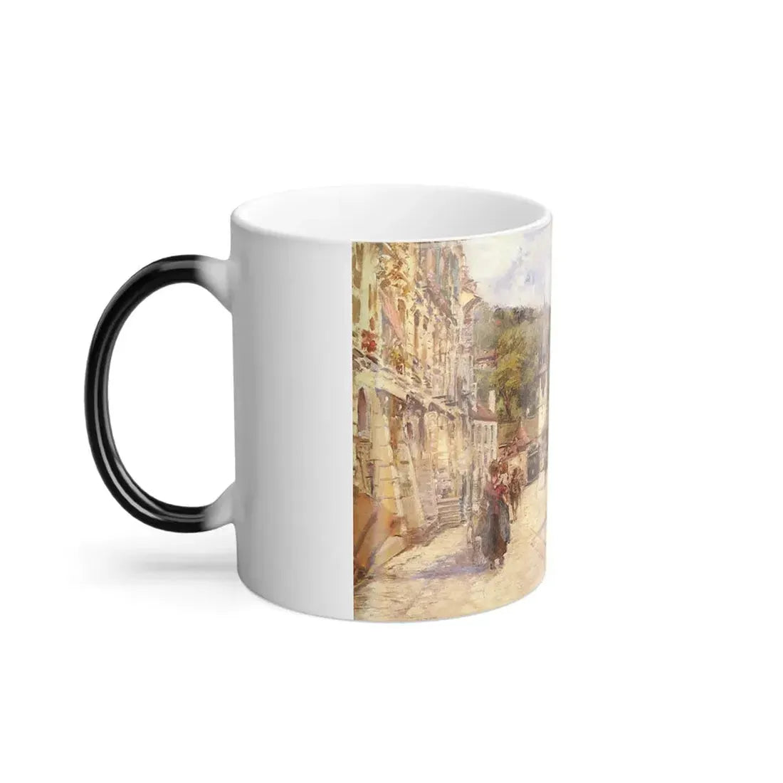 Georges Stein (1818-1890) a street scene in Bern - Color Changing Mug 11oz - Go Mug Yourself
