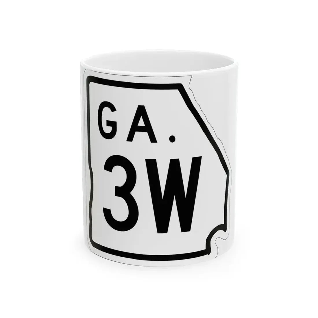 Georgia 3W 1948 (Georgia) (Road Sign) White Coffee Mug 11oz - Go Mug Yourself