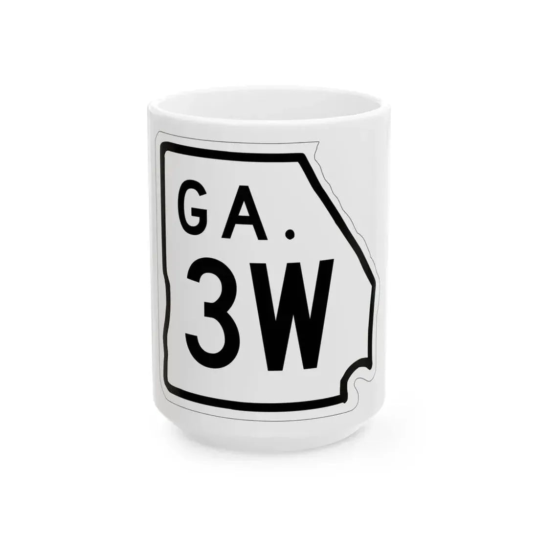 Georgia 3W 1948 (Georgia) (Road Sign) White Coffee Mug 15oz - Go Mug Yourself