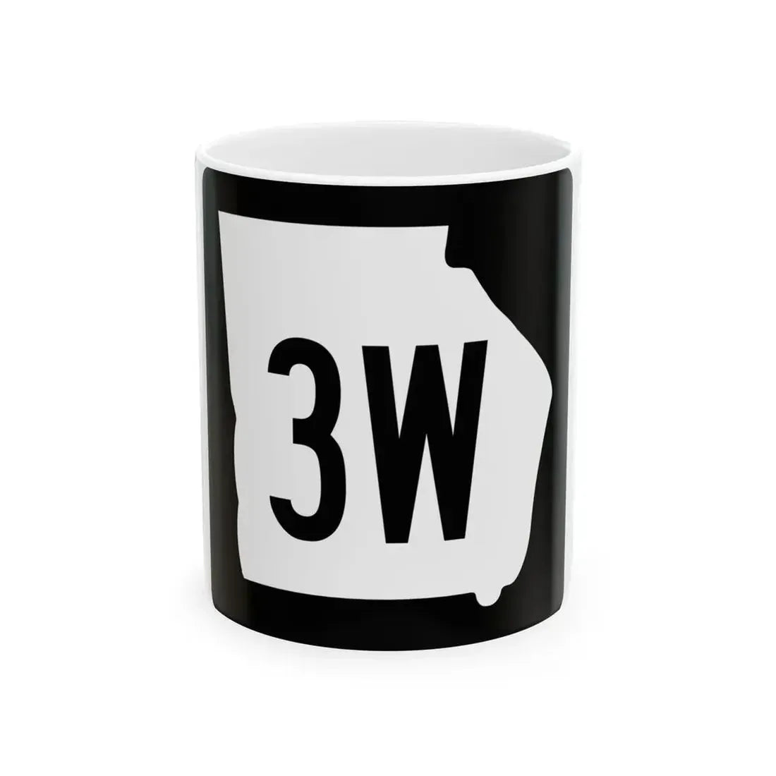 Georgia 3W (Georgia) (Road Sign) White Coffee Mug 11oz - Go Mug Yourself