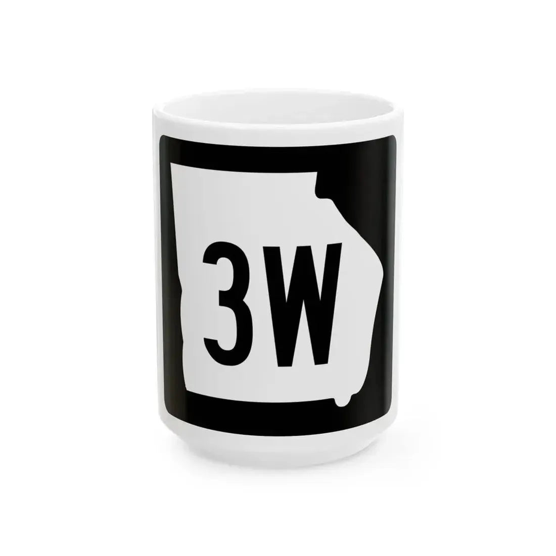 Georgia 3W (Georgia) (Road Sign) White Coffee Mug 15oz - Go Mug Yourself