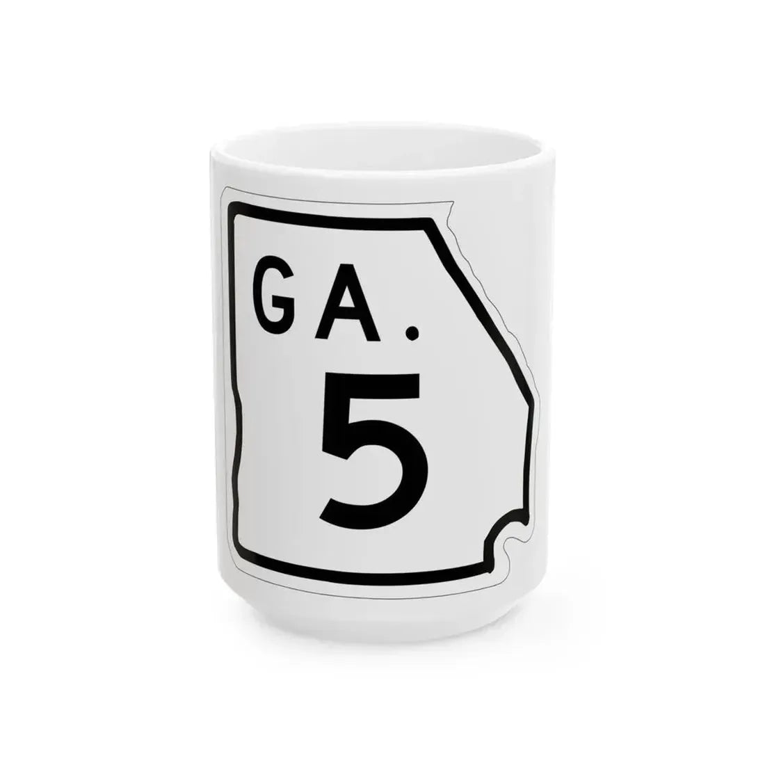 Georgia 5 1948 (Georgia) (Road Sign) White Coffee Mug 15oz - Go Mug Yourself