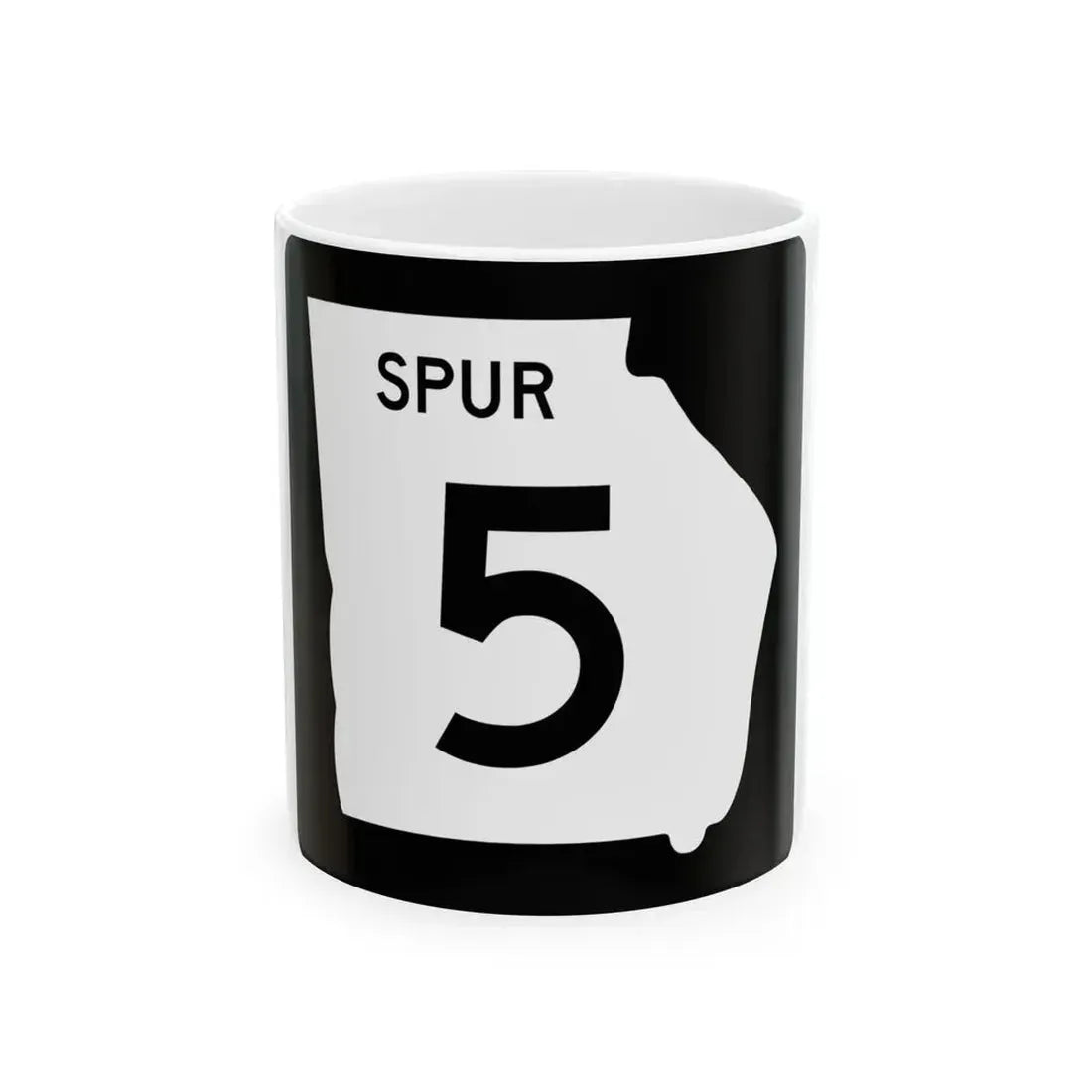 Georgia 5 Spur (Georgia) (Road Sign) White Coffee Mug 11oz - Go Mug Yourself