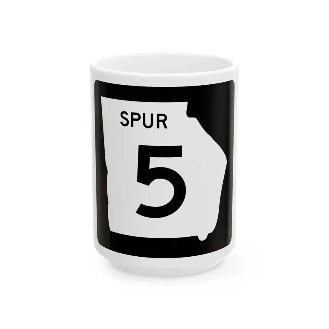 Georgia 5 Spur (Georgia) (Road Sign) White Coffee Mug 15oz - Go Mug Yourself