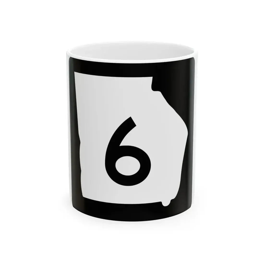 Georgia 6 (Georgia) (Road Sign) White Coffee Mug 11oz - Go Mug Yourself