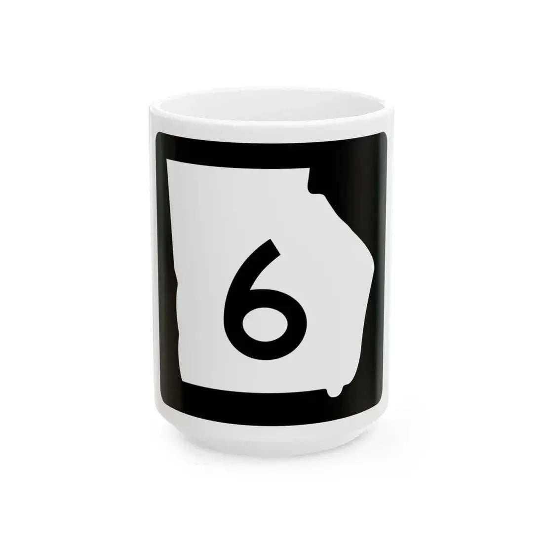 Georgia 6 (Georgia) (Road Sign) White Coffee Mug 15oz - Go Mug Yourself