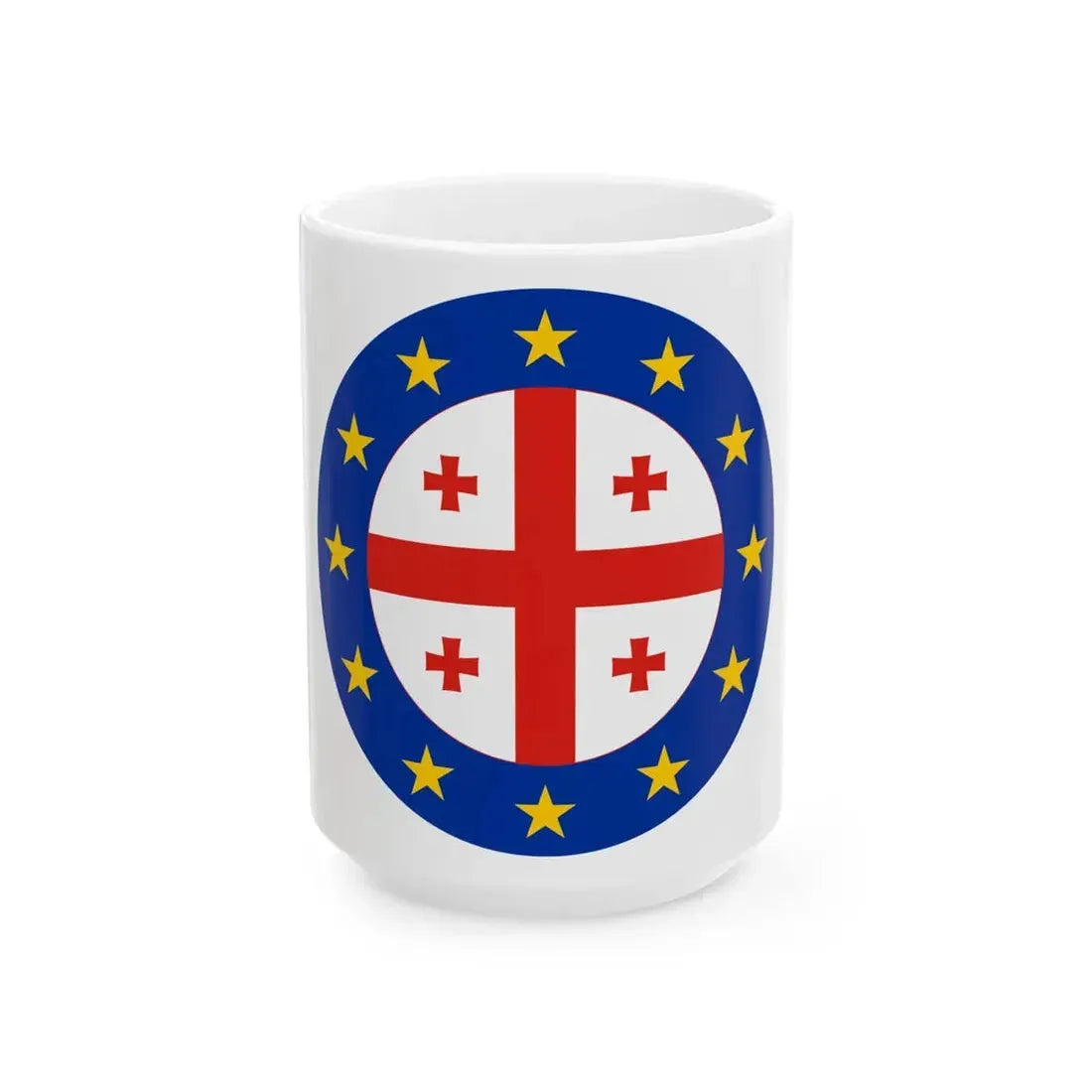 Georgia-EU flag roundel (Georgia) White Coffee Mug 15oz - Go Mug Yourself