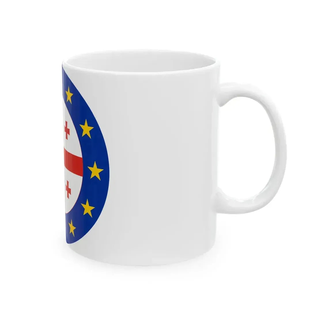 Georgia-EU flag roundel (Georgia) White Coffee Mug - Go Mug Yourself