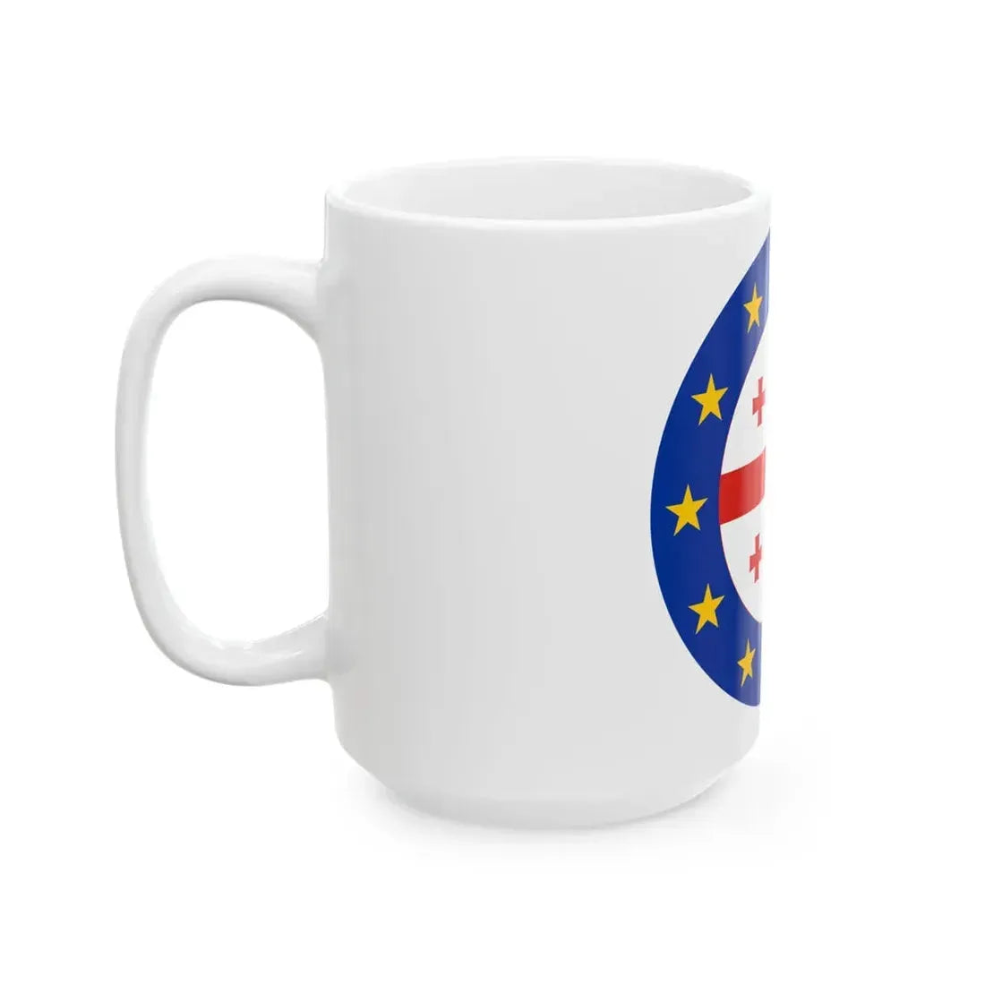 Georgia-EU flag roundel (Georgia) White Coffee Mug - Go Mug Yourself