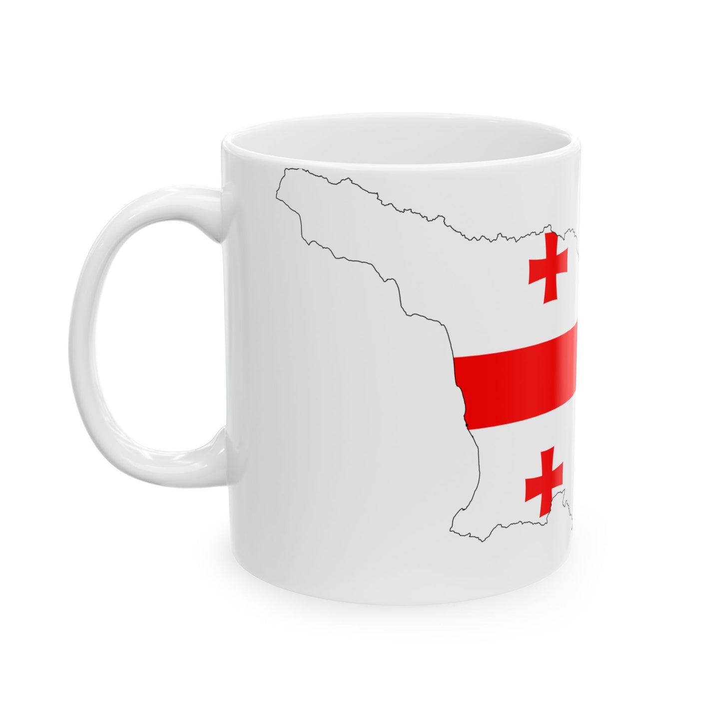 Georgia-Flagmap (Georgia) White Coffee Mug-Go Mug Yourself