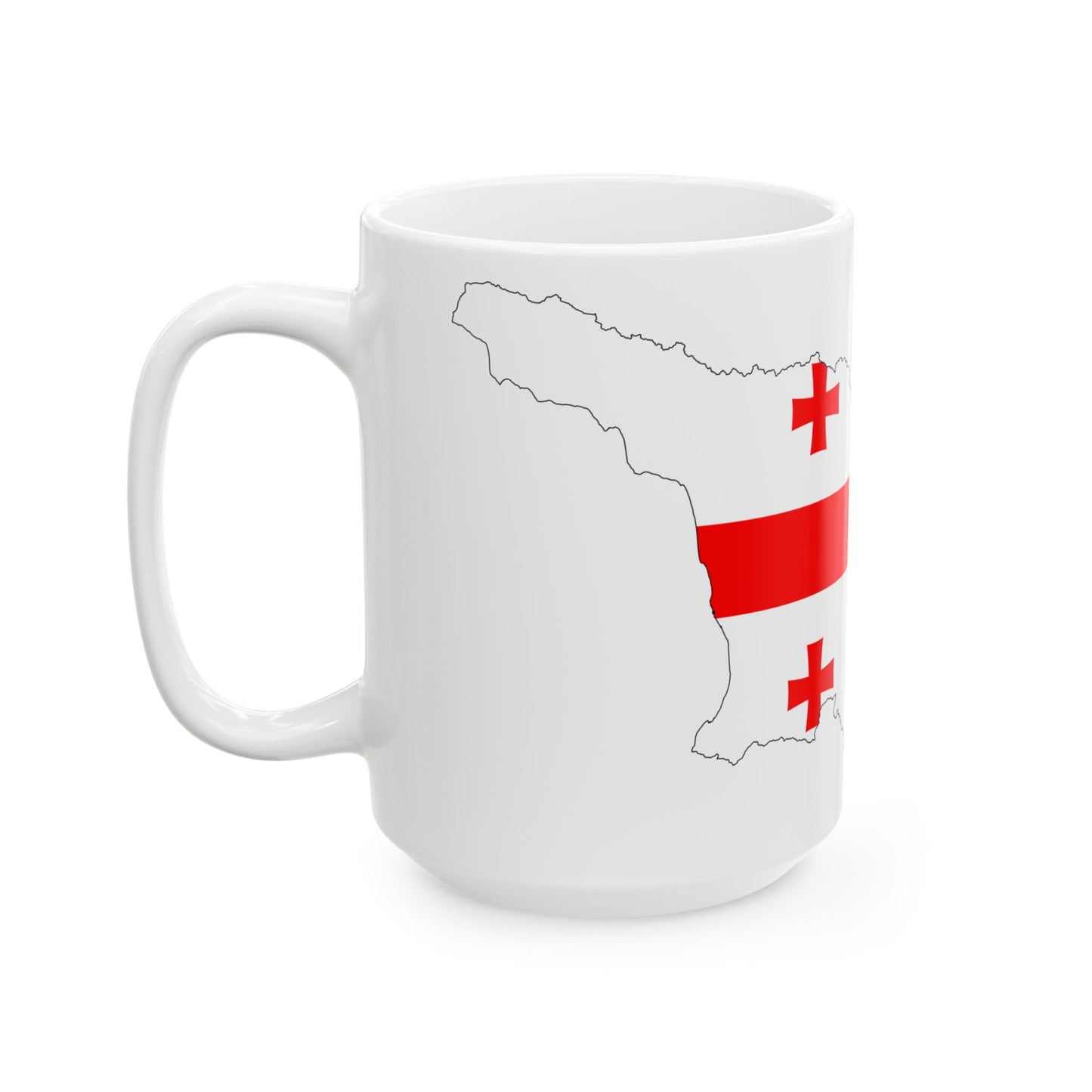 Georgia-Flagmap (Georgia) White Coffee Mug-Go Mug Yourself