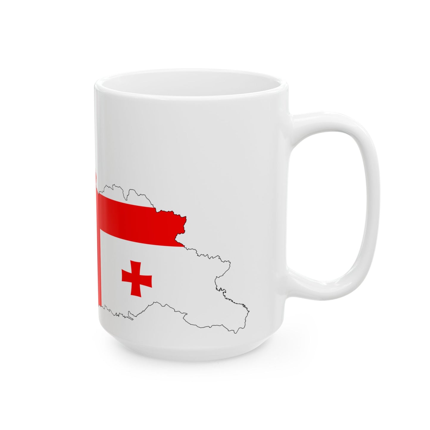 Georgia-Flagmap (Georgia) White Coffee Mug-Go Mug Yourself