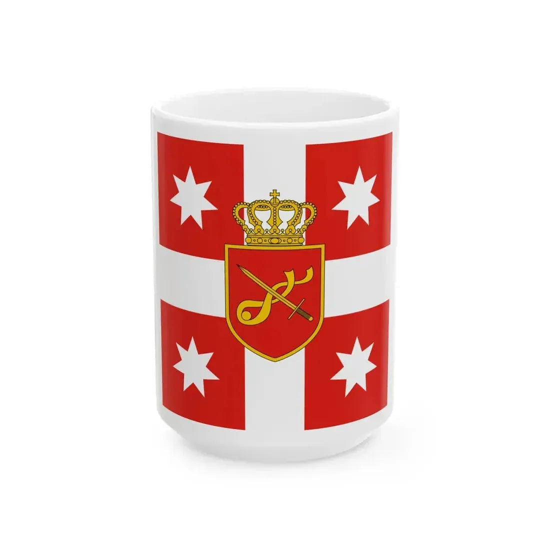 Georgia. Standard of Chief of General Staff (Georgia) White Coffee Mug 15oz - Go Mug Yourself