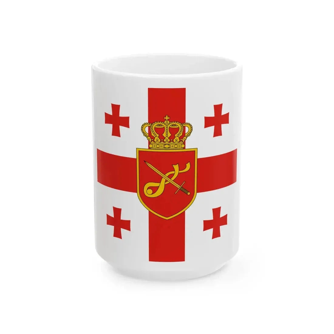 Georgia. Standard of Minister of Defence (Georgia) White Coffee Mug 15oz - Go Mug Yourself
