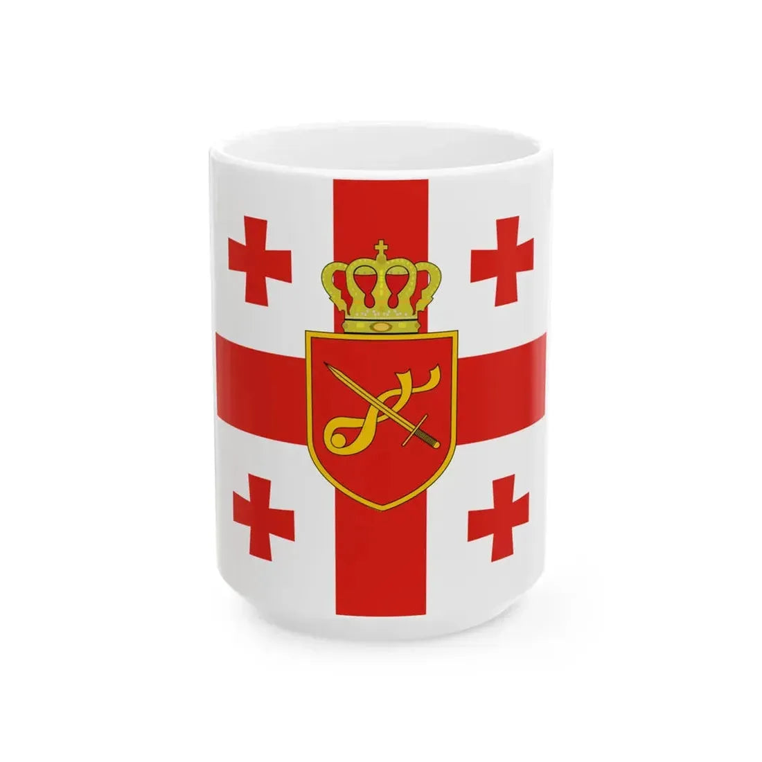 Georgia. Standard of Minister of Defence2 (Georgia) White Coffee Mug 15oz - Go Mug Yourself