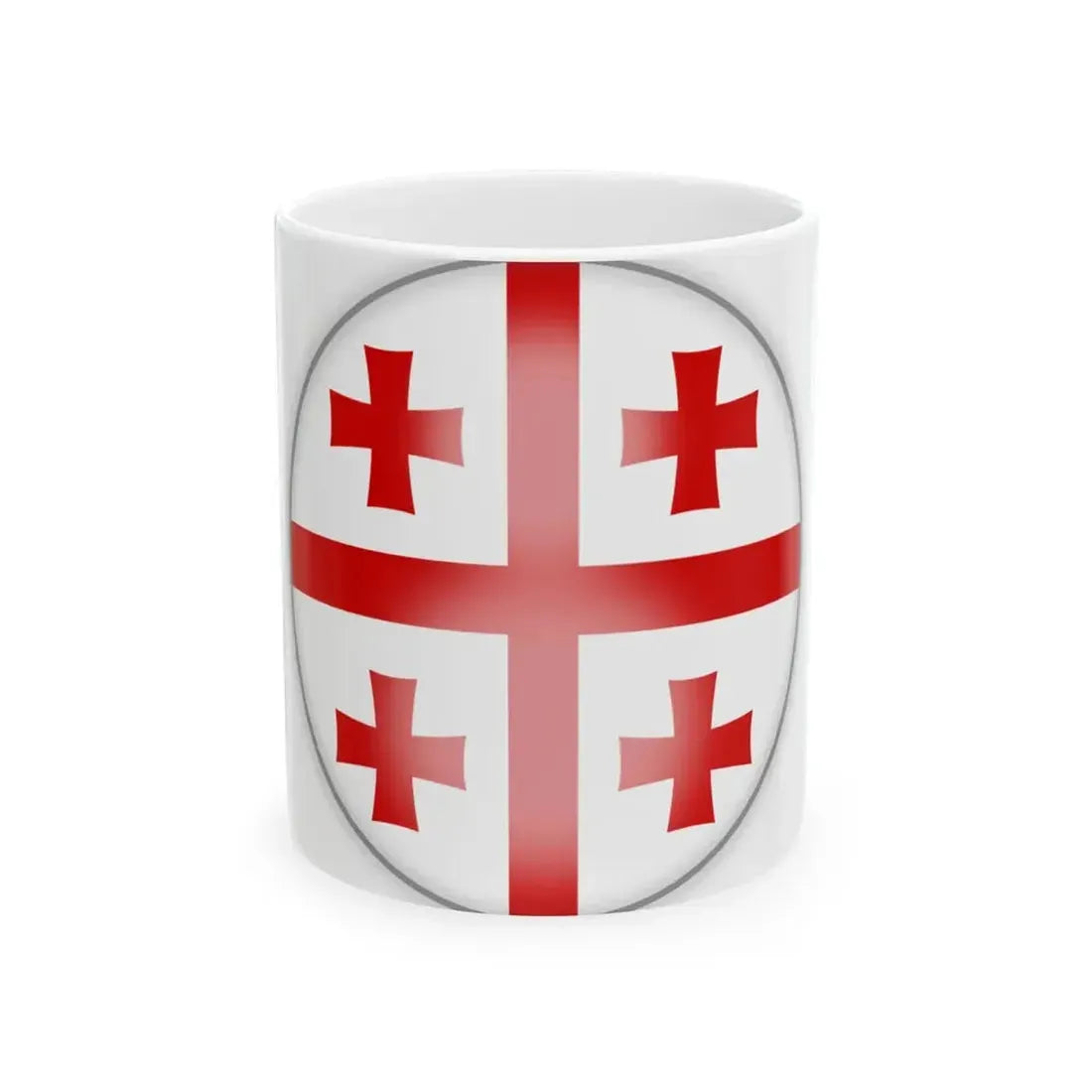 Georgian flag circle (Georgia) White Coffee Mug 11oz - Go Mug Yourself