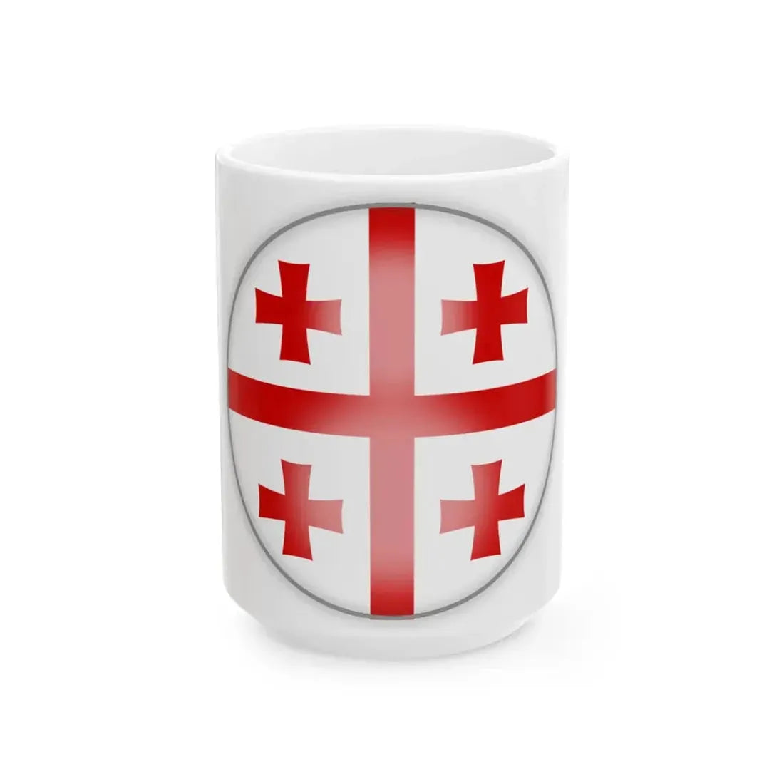 Georgian flag circle (Georgia) White Coffee Mug 15oz - Go Mug Yourself