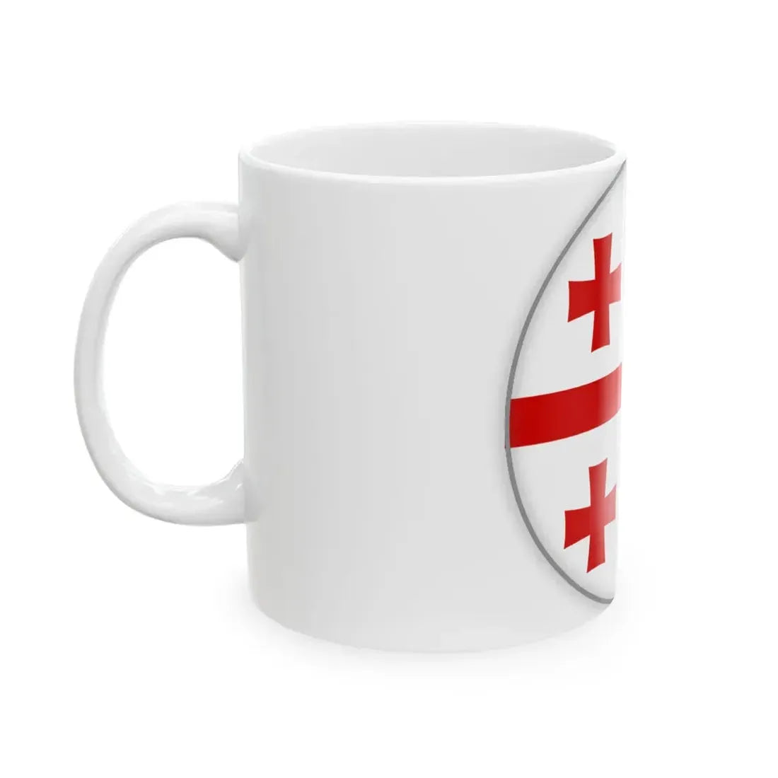 Georgian flag circle (Georgia) White Coffee Mug - Go Mug Yourself