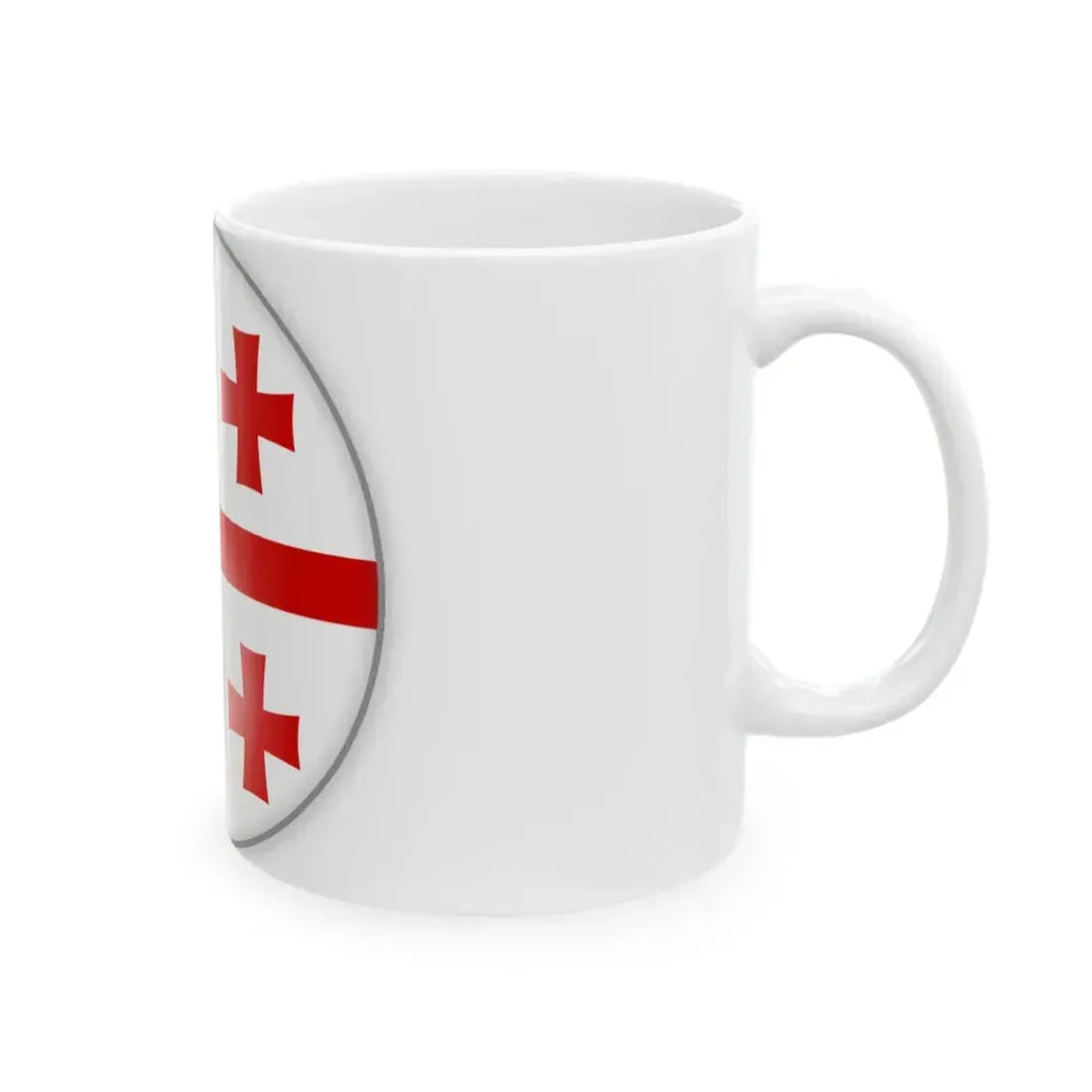 Georgian flag circle (Georgia) White Coffee Mug - Go Mug Yourself