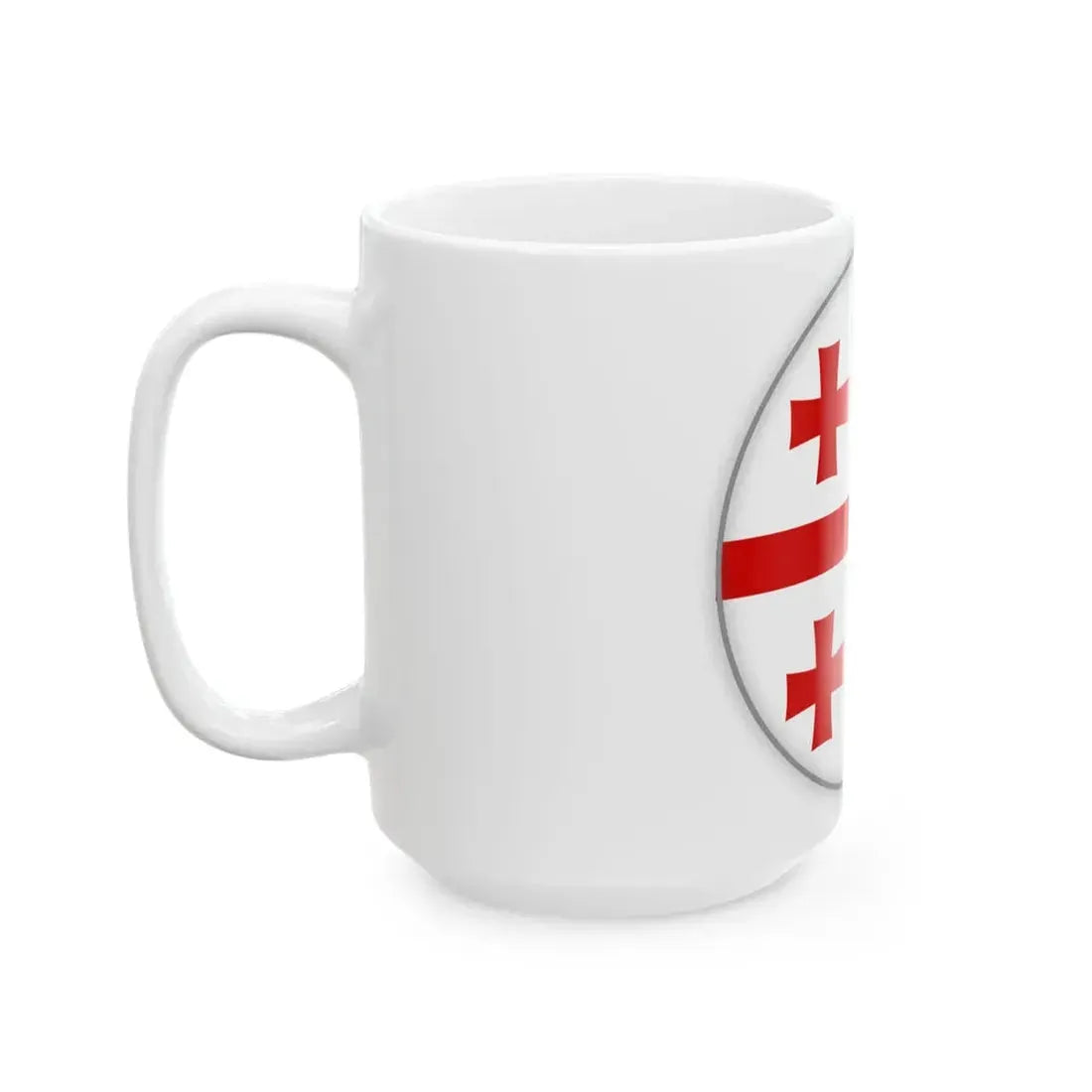 Georgian flag circle (Georgia) White Coffee Mug - Go Mug Yourself