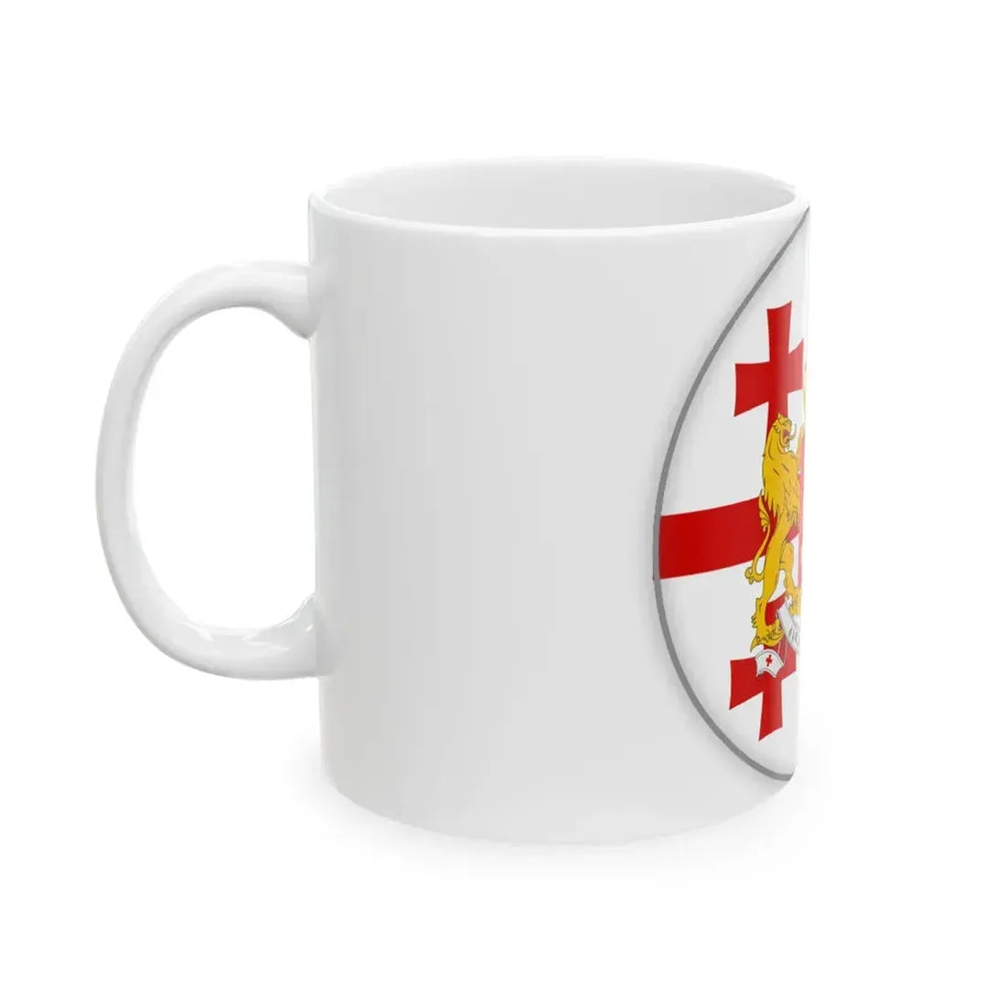 Georgian flag circle with COA (Georgia) White Coffee Mug - Go Mug Yourself