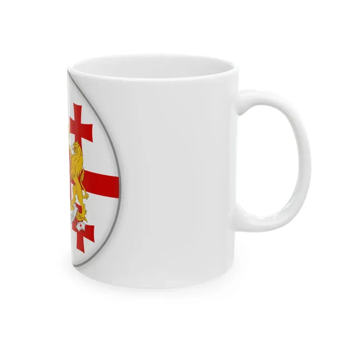 Georgian flag circle with COA (Georgia) White Coffee Mug - Go Mug Yourself