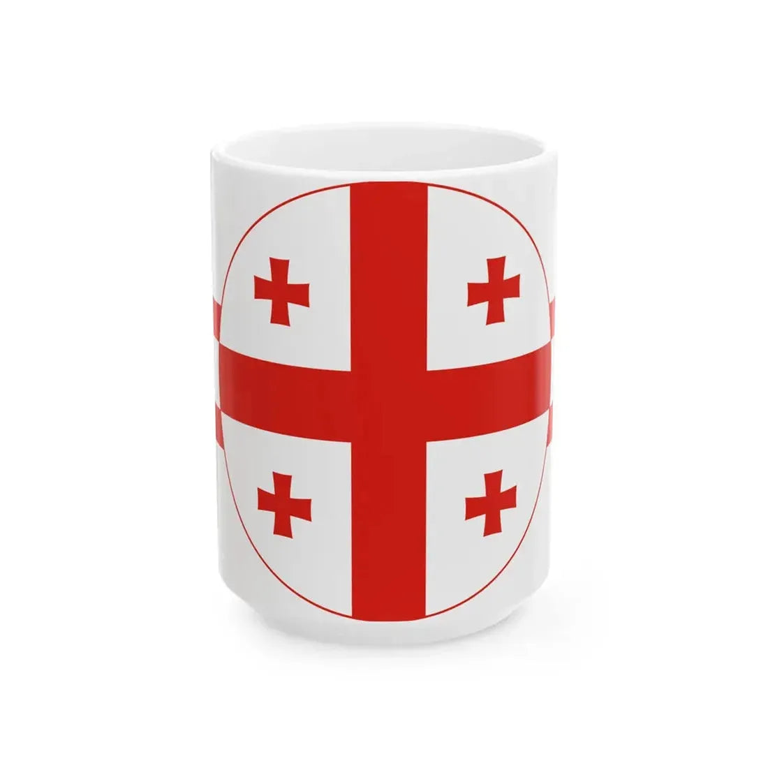 Georgian flag roundel (Georgia) White Coffee Mug 15oz - Go Mug Yourself