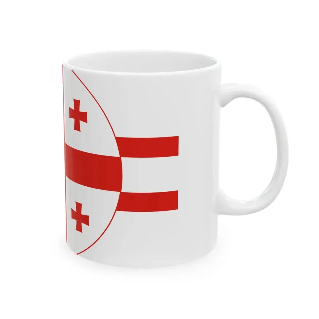 Georgian flag roundel (Georgia) White Coffee Mug - Go Mug Yourself